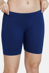 Zivame Girls Knit Cotton Shorts - Blue Depth — thumbnail 2